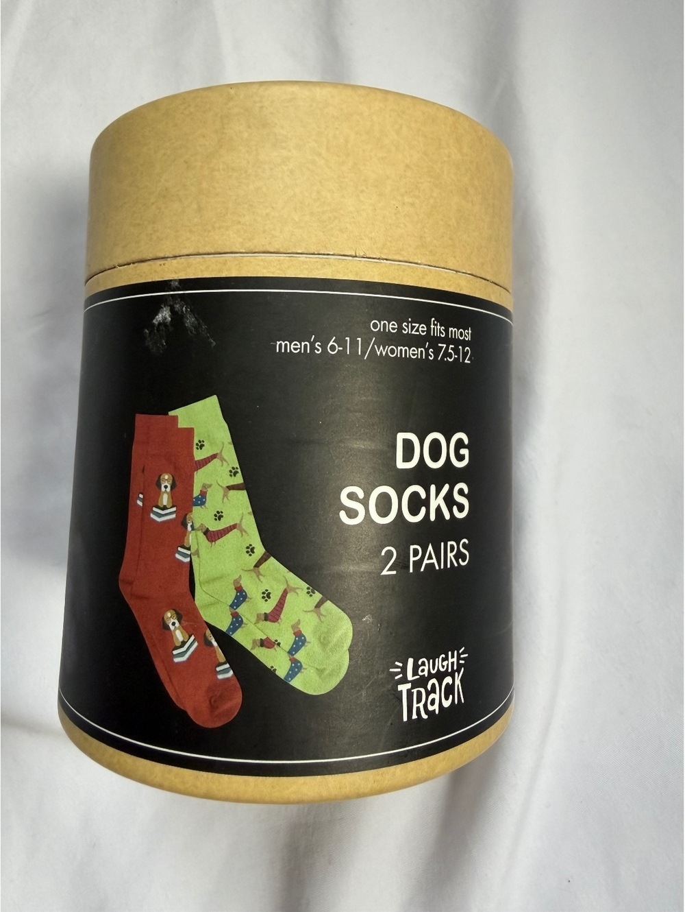Laugh Track Dog Socks 2 Pairs - One Size Fits Most